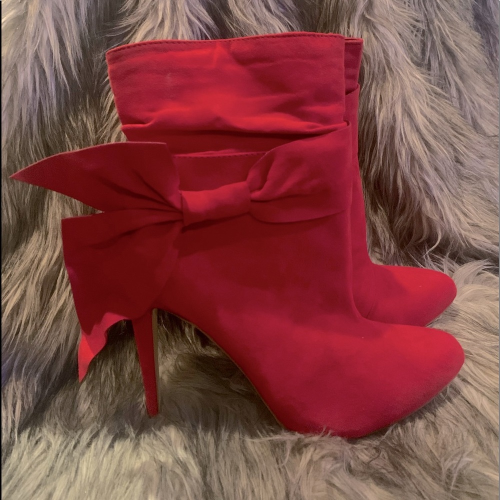 Red High Heel Booties